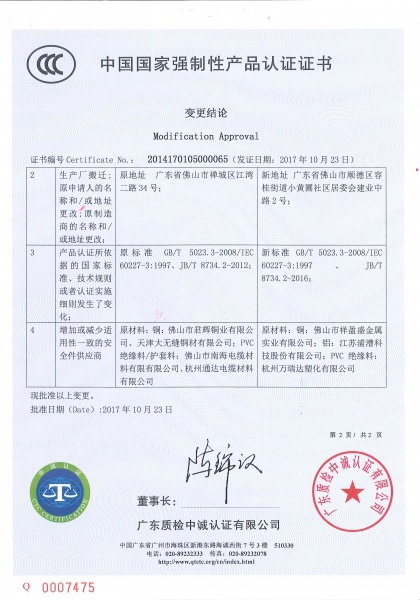 聚氯乙烯绝缘无护套电线电缆0065变更2